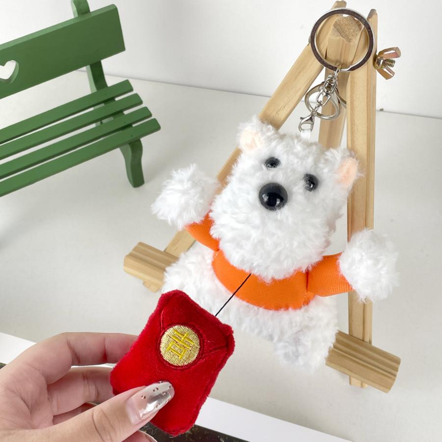Whimsical Highland West Terrier Plush Keychain Colorful Soft Toy For Relaxation Playfulness And