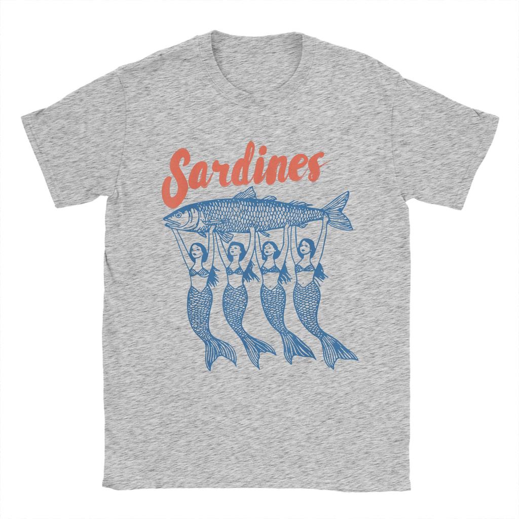 Men Sardine Mermaid Sardine T Shirt  Cotton Clothes Novelty Short Sleeve Crewneck Tee Shirt Plus Size T-Shirts
