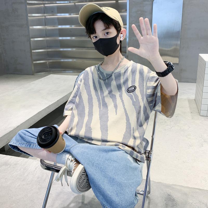 Children's Fashion Casual Set 2025 Summer Boys Thin Handsome Short-sleeved T-shirt Set