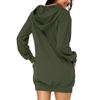 Women's Long-sleeved Pocket Pullover Hoodie Dress Waist Sweatshirt Solid Tops