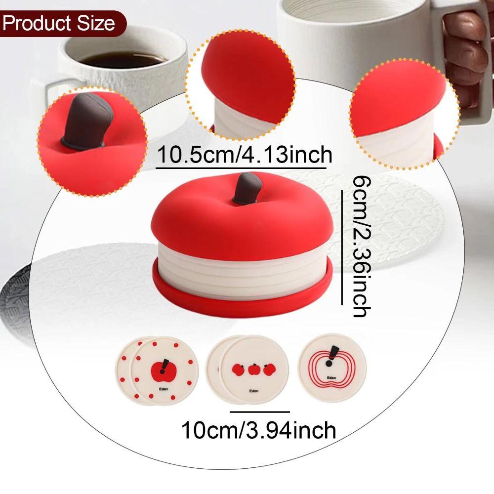 Stackable Fruit Shape Coasters Set Anti Scald Decorative Placemats  Kitchen Accessory