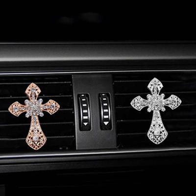 In Jesus Cross Klimaanlage Diamant Kreuz Auto Lufterfrischer Outlet Parfüm Clip Vent Clip Christian
