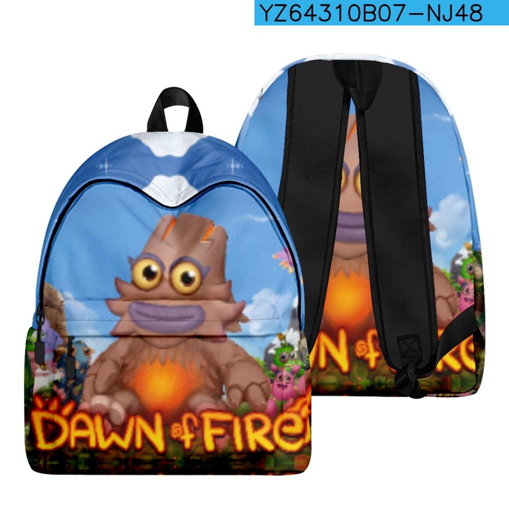 Cartoon Youthful My Singing Monsters Student School Bags Notebook Backpacks 3D Print Oxford Boys/Girls Funny Travel Bags