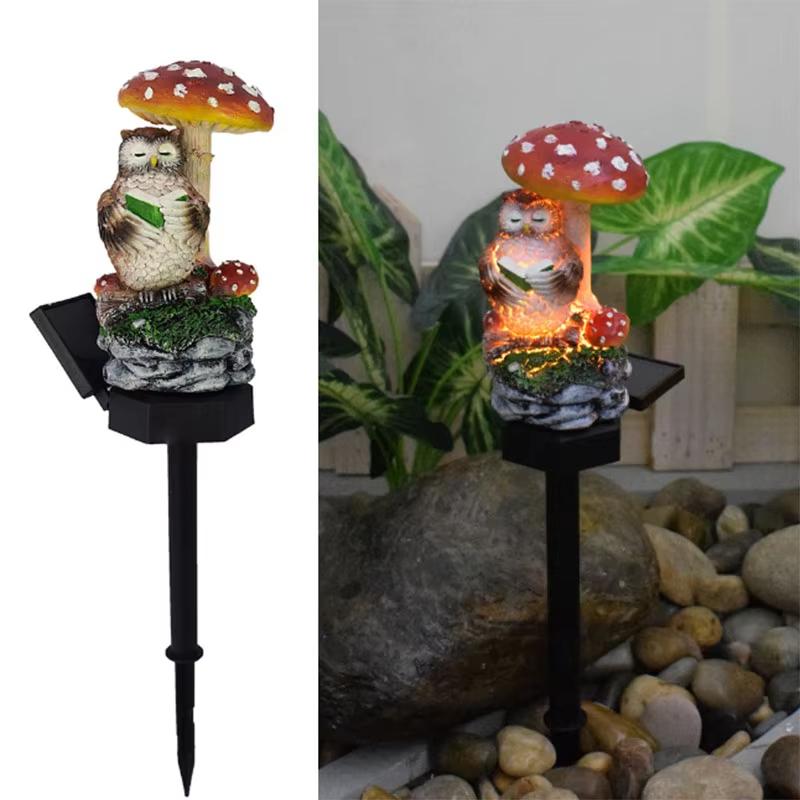 Resin Ground Stake Light with Umbrella Design for Garden Decoration
