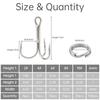 165pcs High Carbon Steel Barbed Treble Hooks Connector Circle Set Assorted Sizes 2#-10# with Storage Box