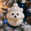 Decoración Colgante Acrílica de Invierno de Gato Árbol de Navidad Gorro de Punto Gatito Perro Conejo Erizo Adorno Colgante Colgante de Animal