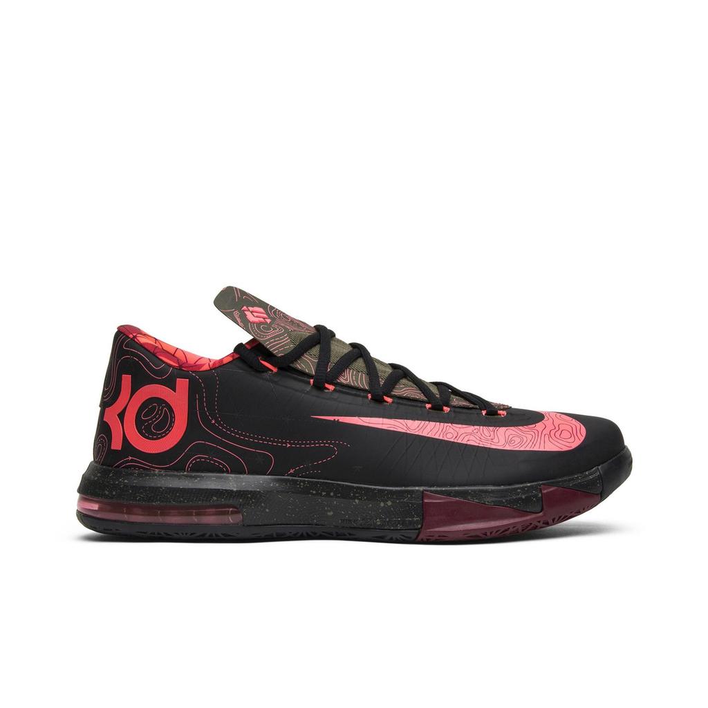 Nike KD 6 'Meteorology' (Unisex) Black / Atmc Red-Mdm Olv-Nbl Rd Basketball Shoes 599424 006