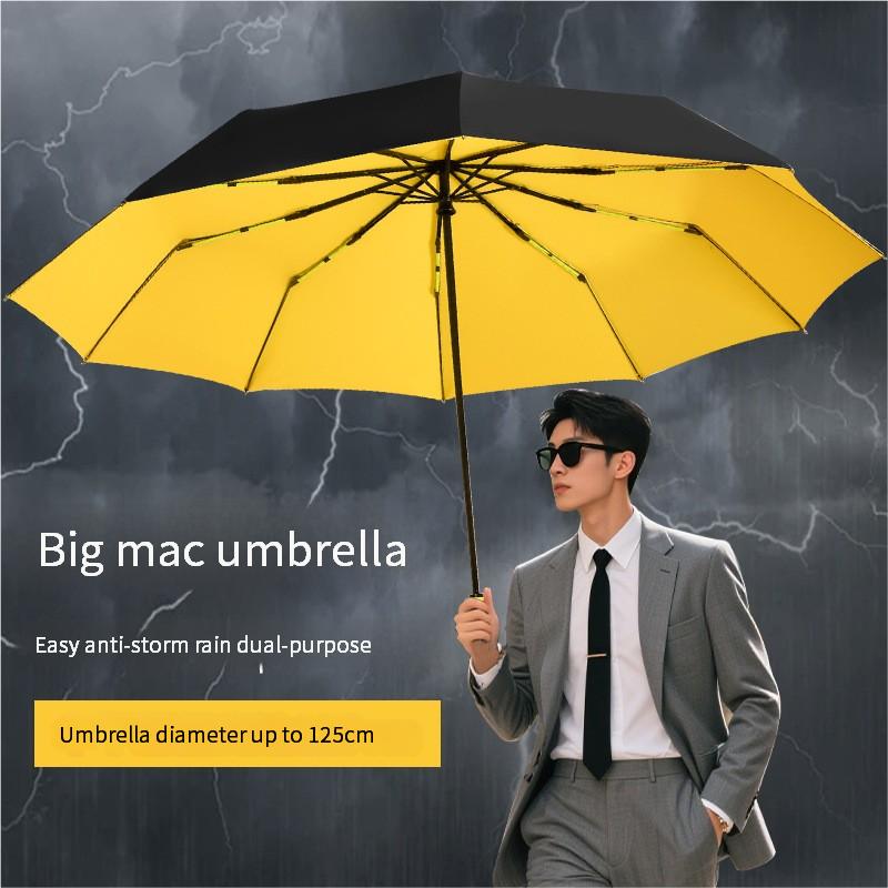 125Cm Triple Fold Double-Layer Super Large Umbrella Surface Plus Vinyl Sunscreen Folding Men'S Umbrella Manufacturer