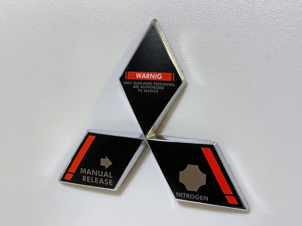 After Delica D5MC Three Diamond Emblem Sticker Caution Design Black