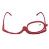 Vergrößerungs-Make-up-Brille, Einzellinse, drehbar, modische Augen-Make-up-Brille für Frauen, Rot(+2.50 )