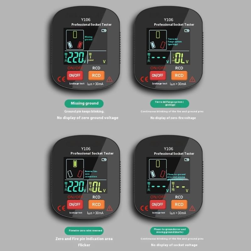 Small Voice Feedback Electrical Tester ABS Socket Diagnostic Tool for Socket Wiring Analysis & Fault Identification