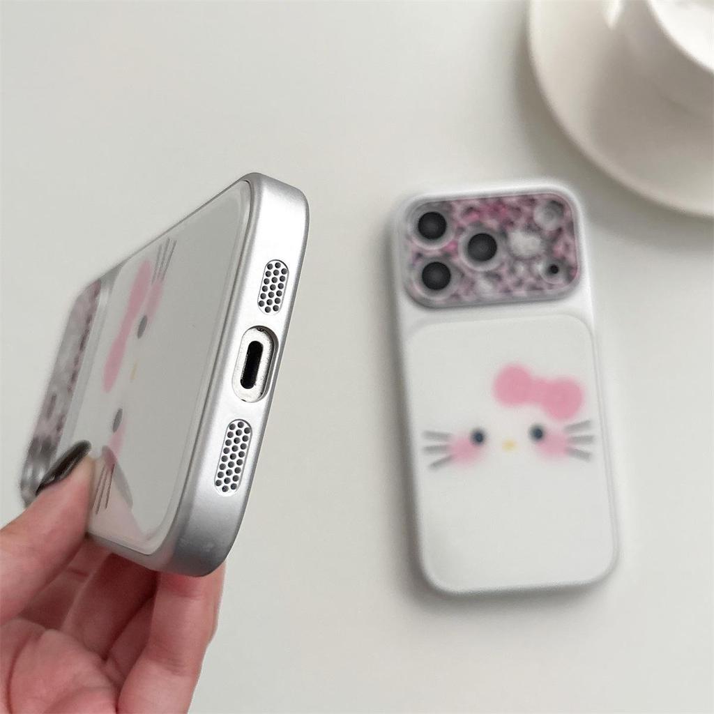 Leopard Print Cat Expression iPhone 15 Compatible ProMax Anti-Drop Case