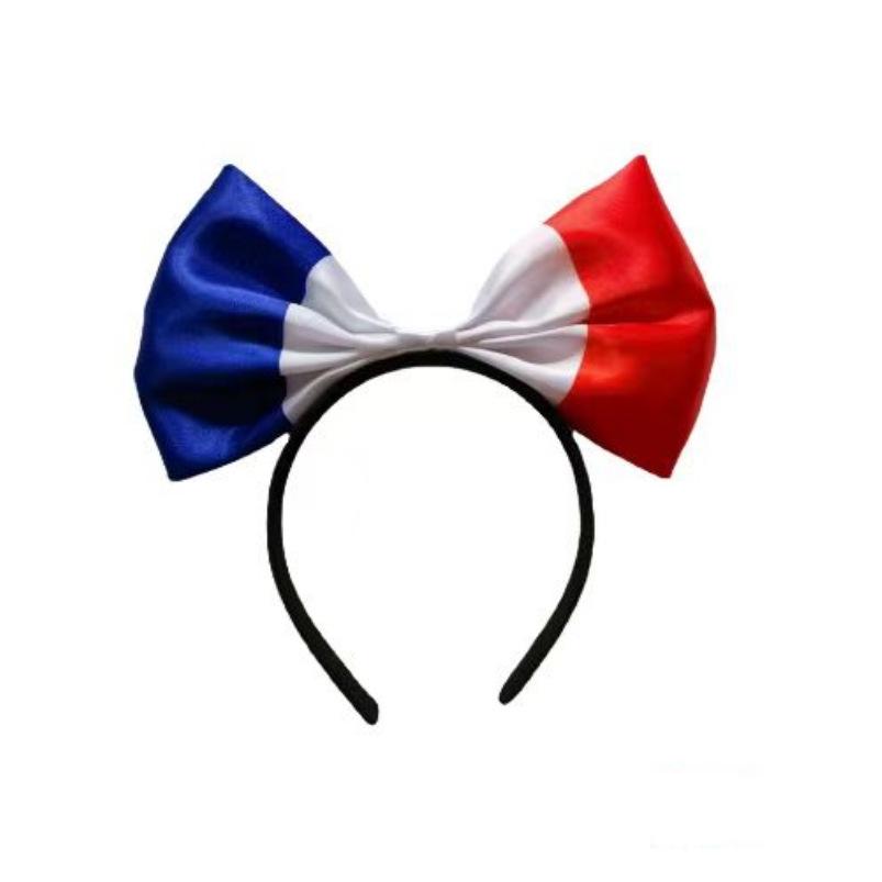 1 Stück Schleifen-Stirnband mit Flaggenmuster Niederlande, Australien, Südkorea, Frankreich, Vereinigte Staaten, Vereinigtes Königreich, Kanada, Italien
