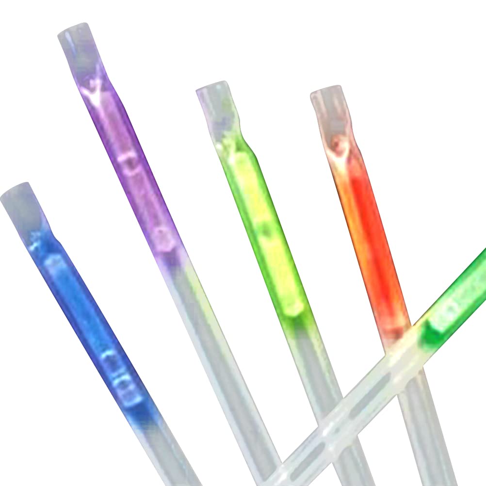 

J-ouuo Halloween 50-Piece 2-in-1 Glow-in-the-Dark Straw Sticks for Concerts, Party Favors, Halloween, Weddings, and Birthdays (Graphic Colors)