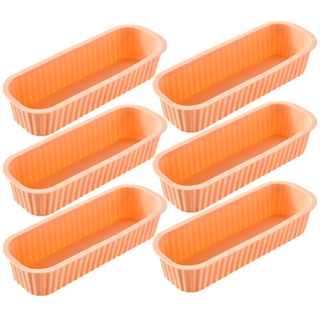 6Pcs Silicone Household Rectangular Mold Cheese Toast Mould Easter Bread DIY Kitchen Supplies Cake Bakeware Pan Baking Tools
