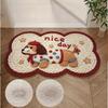 Cartoon Dog Floor Mat Cute Yarn Knit Style Absorbent Rug Non Slip Doormat for Bedroom Living Room Bathroom Home Decor