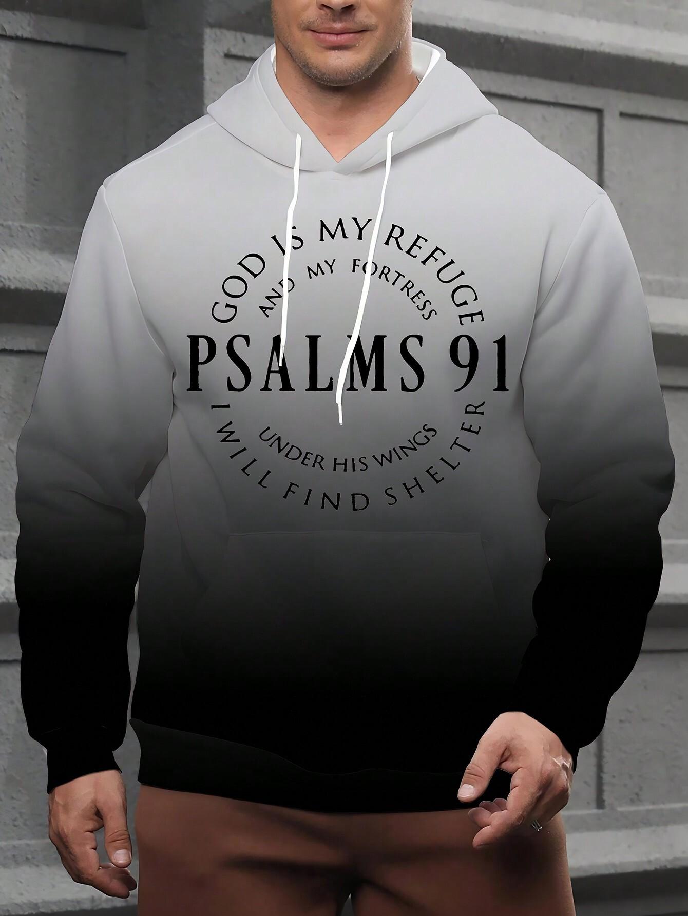 

Мужская толстовка с капюшоном PSALMS 91 больших размеров с принтом 3D, модная повседневная толстовка с капюшоном на осень и зиму, мужская спортивная одежда XL