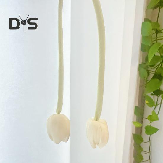 Stužkový popruh s tulipánovými poupaty, látkový, s tulipánovými poupaty, vlasový doplněk, ručně vyrobený, tulipánová spona na závěsy pro DIY projekty, domácí dekorace