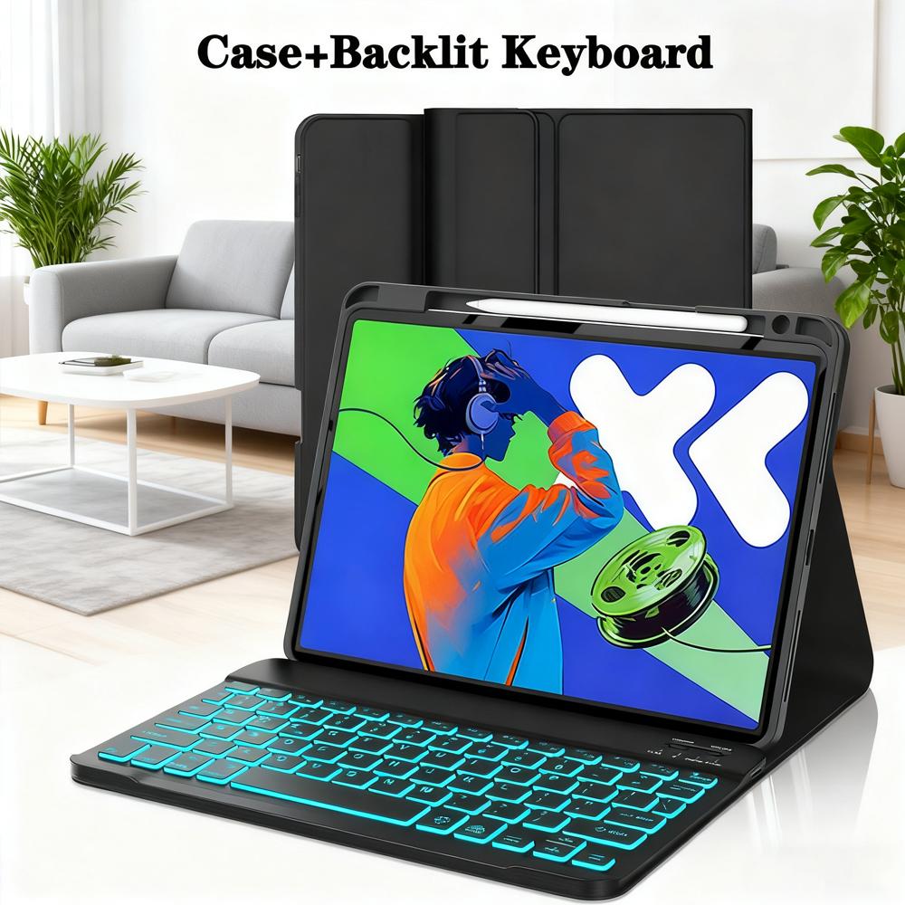 Étui pour Xiaoxin Pad Pro 12,7 pouces, Clavier détachable pour Idea Tab Pro 12,7' avec emplacement pour stylet TB373FU TB375FC Lenovo 12.7inch 2025&Spanish