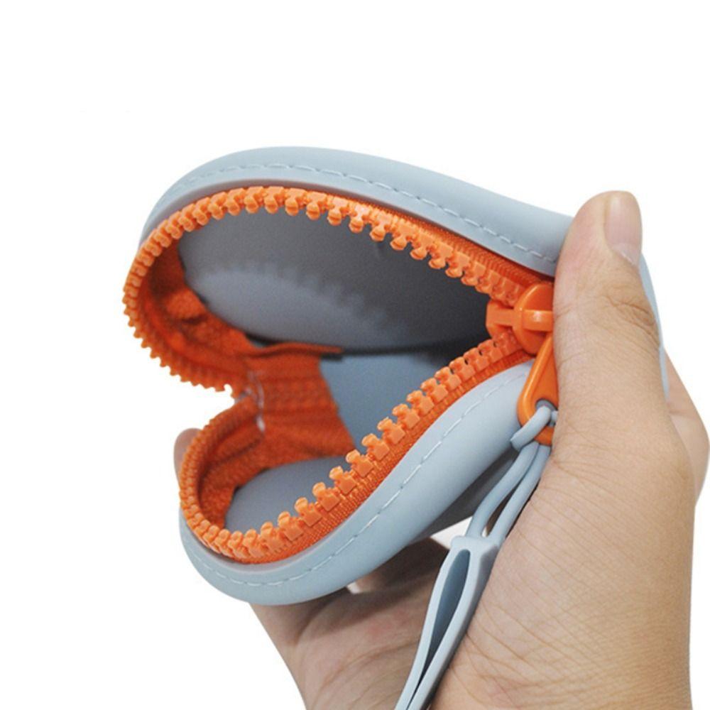 Solid Color Round Silicone Coin Purse Mini Data Cable Storage Bag Lipstick Cosmetic Bag Women