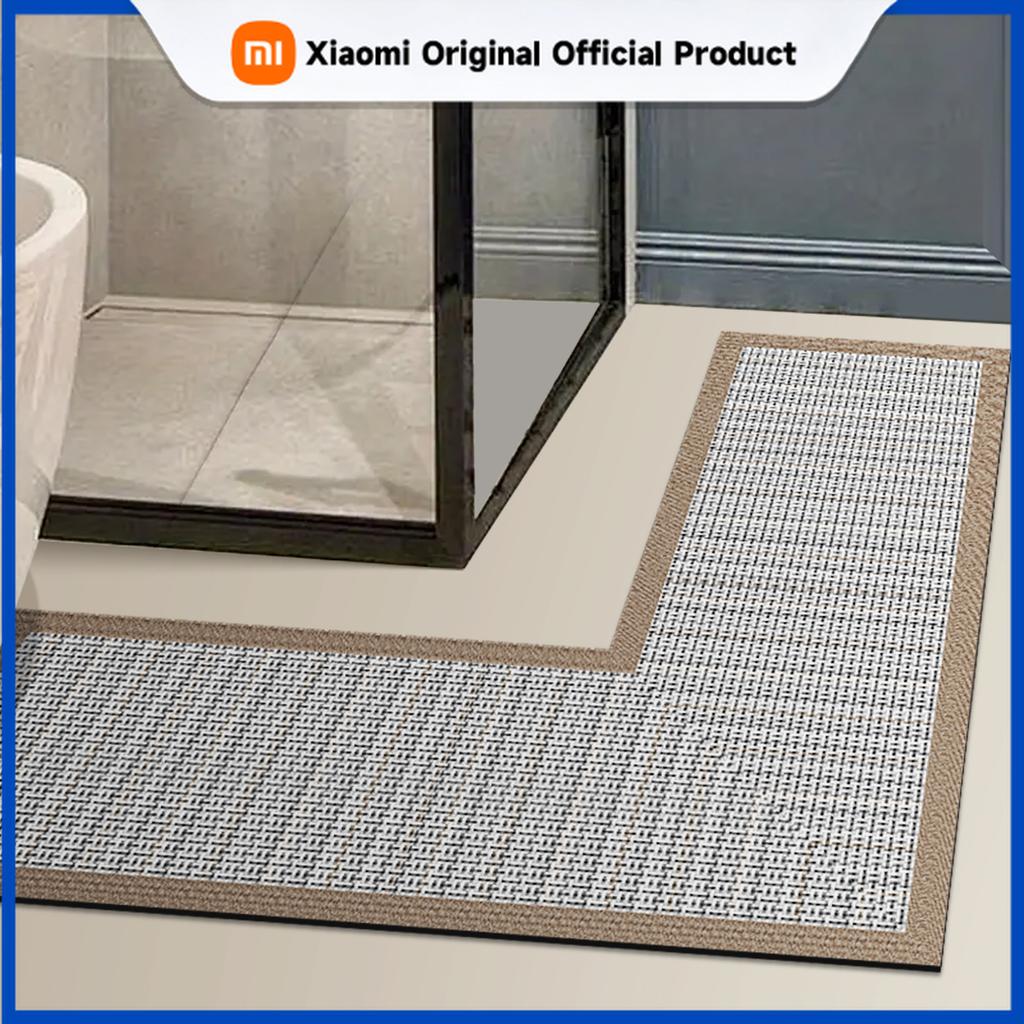 Xiaomi L-förmige Duschkabinen-Fußmatte saugfähig fleckenabweisende Toilettenmatte Haushalt unregelmäßig geformte Küchenmatte Fußmatte