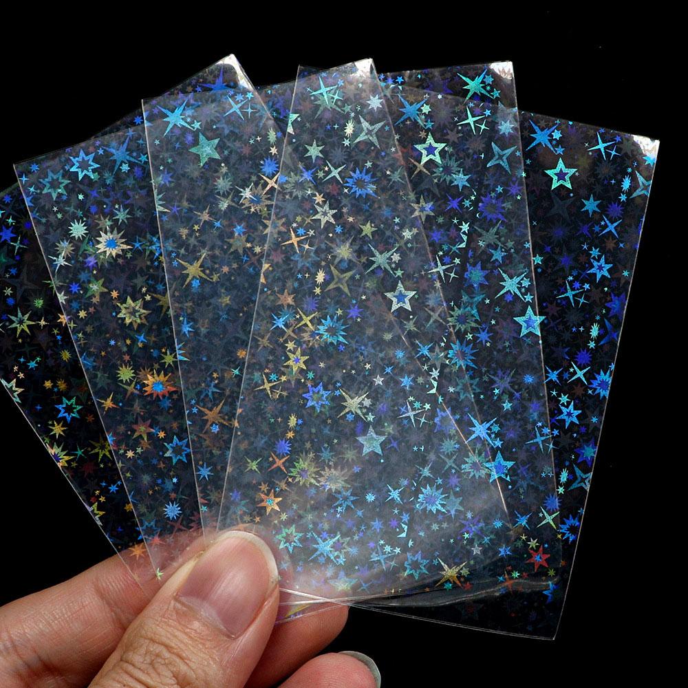 50pcs 61x88mm Clear Matte PP Photo Sleeves Sweetheart Foil Holographic Flashing for Kpop Board Game Trading Card Protector Cover
