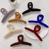 13cm Flocking Grab Clip Simple Large Hair Claw Girl Hairpin Back of Head Hair Catch Shark Clip Bath Plate Hair Clip