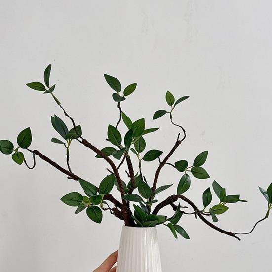 Fake Plants Stems Realistic Artificial Greenery Plant Stem Faux Bendable Branches with Leaves for Vase Filler Home Office Dining Table Decor