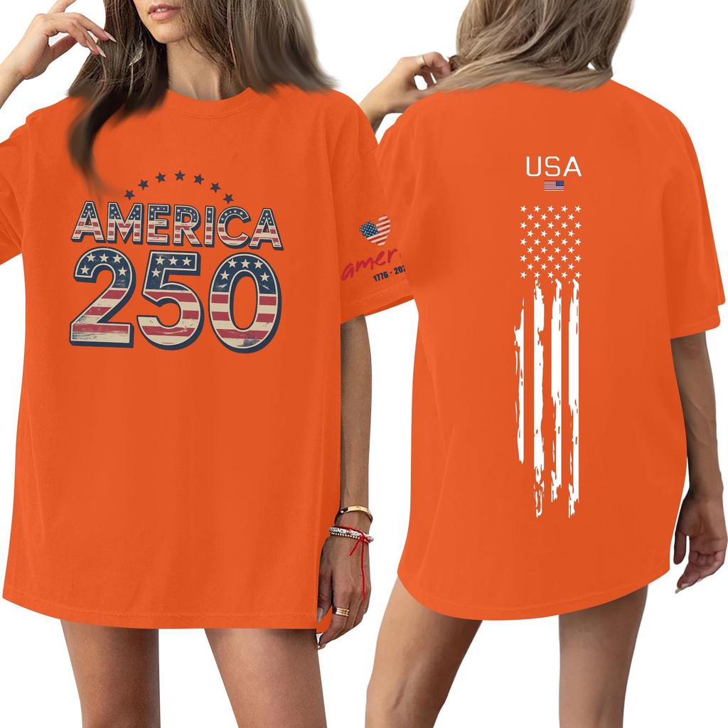 Women's Casual Fashion Round Neck Casual Print Short Sleeve T-Shirt Top