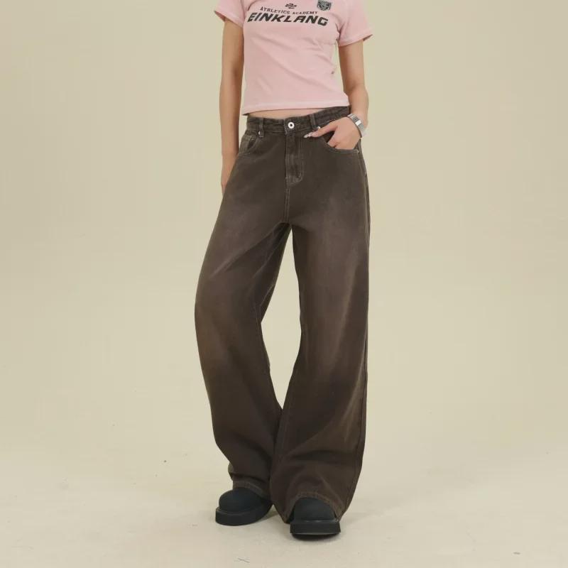 Vintage Braune Locker Geschnittene Weitbeinjeans für Jungen und Mädchen