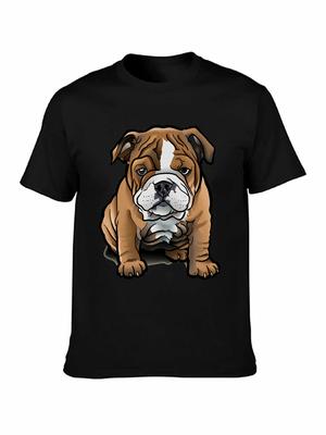 Britischer Bulldogge T-Shirt Für Männer Dropshipping Sommer Kurzarm Baumwolle Übergröße Benutzerdefiniertes Team-T-Shirt 4XL 5XL 6XL