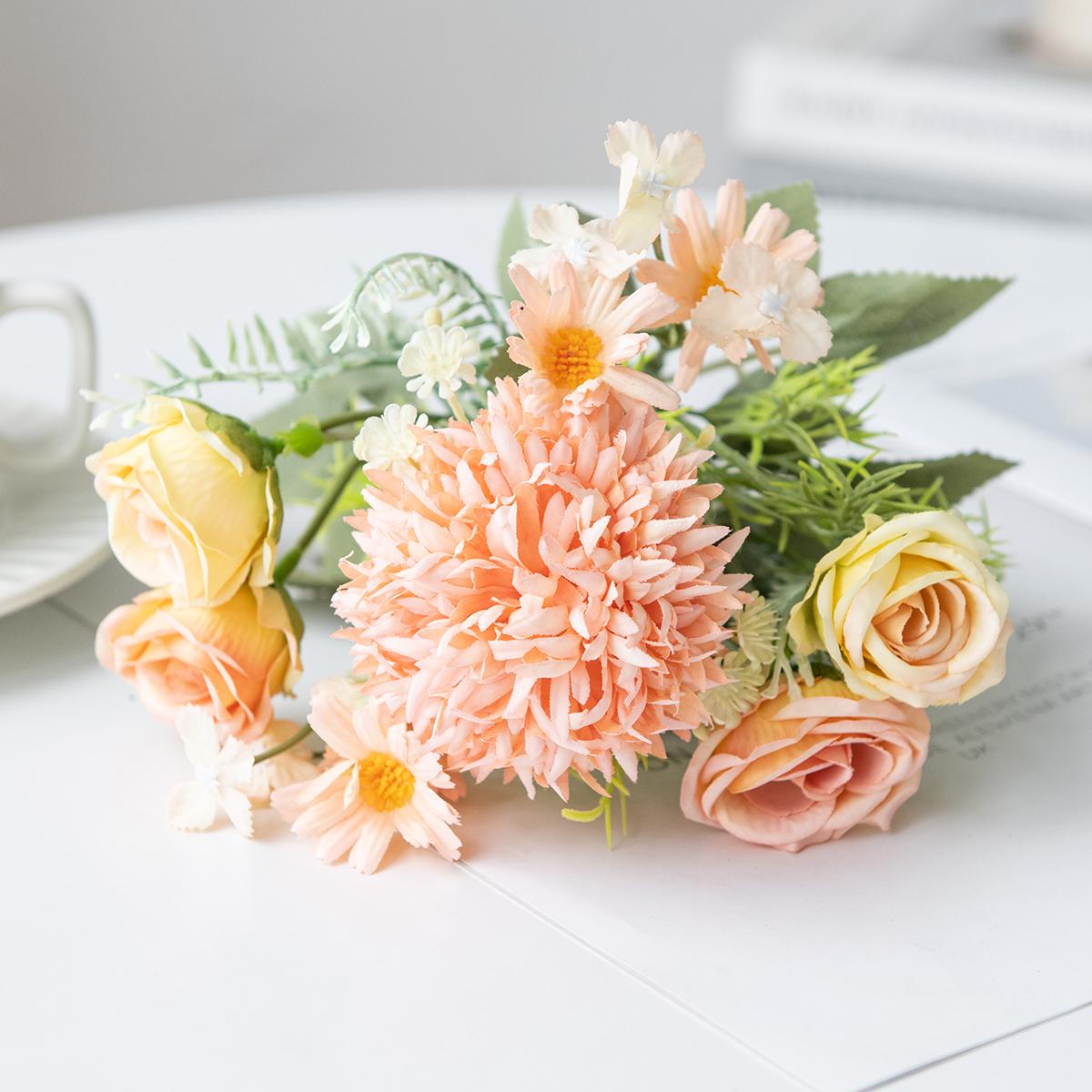 

1PC Artificial Flowers Wedding Bride Bouquet Valentine s Day Garden Festival Vases Home Room Decor Fake Silk Roses Hydrangea Diy 1pc шампанского