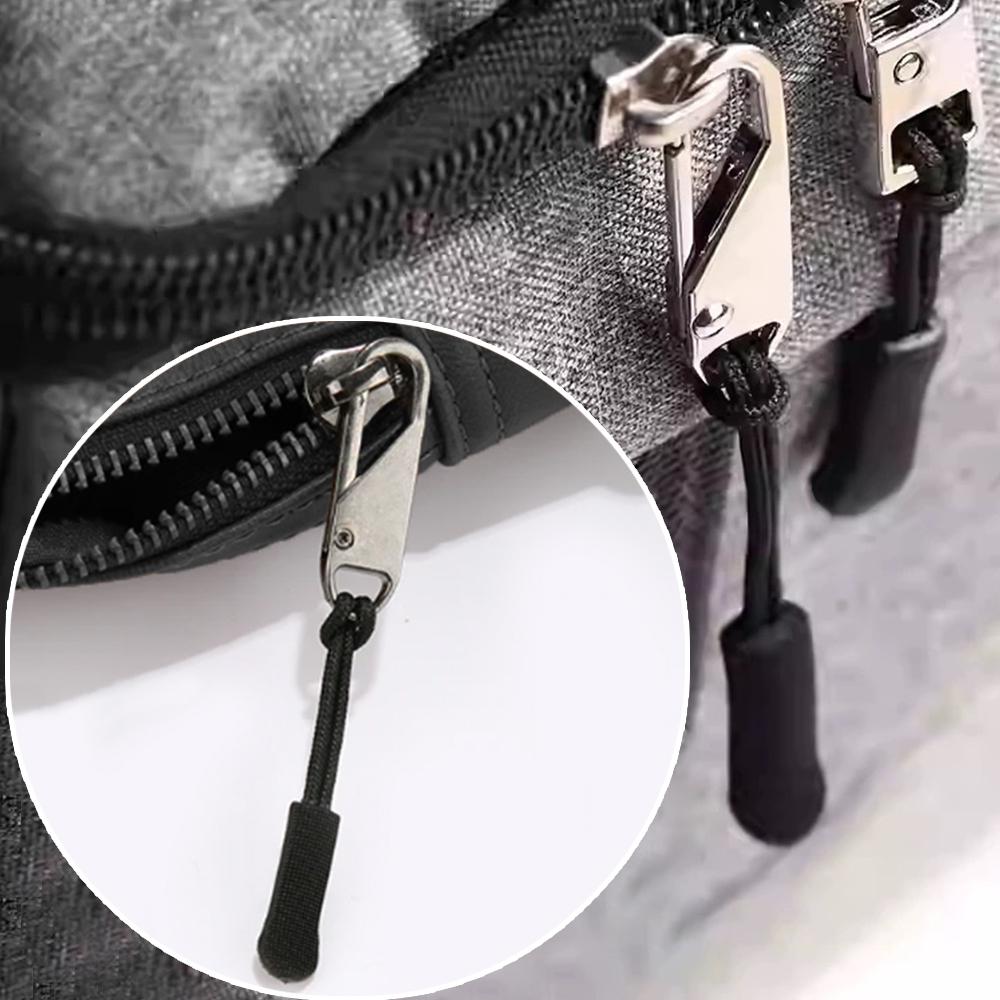 Universal Zipper Pulls with Cord Quick Instant Zipper Repair Kit Metal Zipper Sliders Replacement Bags Clothes Extend Puller