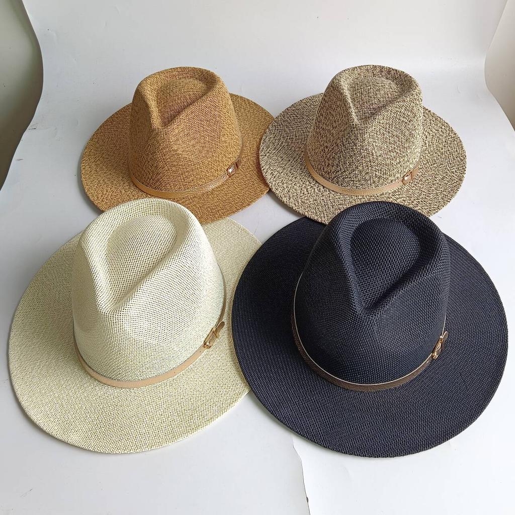 New Hat  Straw Hat British Top Hat Men'S And Women'S  Sun Shading Beach Hat Sun Protection Hat