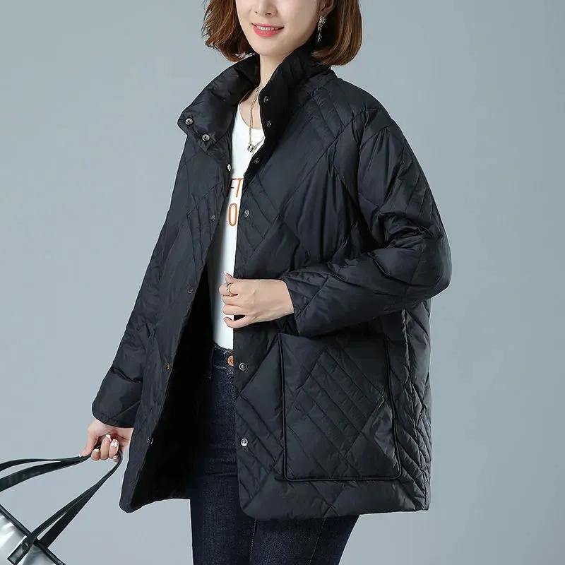 

Lightweight Down Cotton Jacket Women Coats Autumn Mother Clothes Cotton Jacket Female Outerwearr 6XL