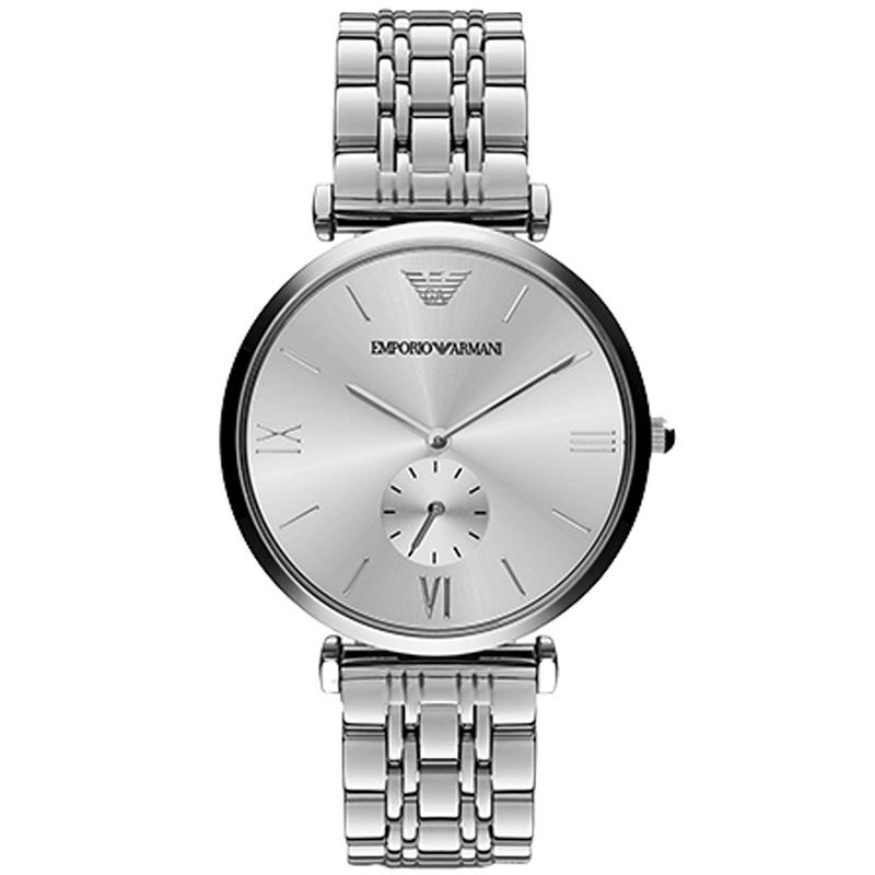 EMPORIO ARMANI Wrist Watch Quartz Movement Stainless Steel Strap 40mm Silver Dial Men s Watches AR1819 Silver Dial