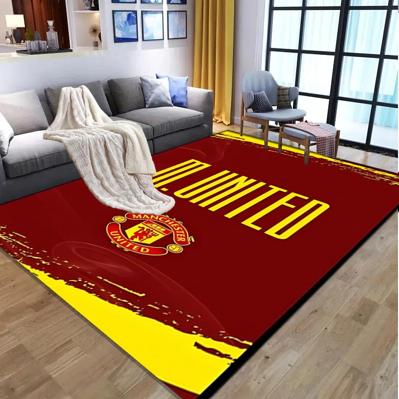 Tappeto con Fantasia Manchester United F.C., Tappetino da Interno/Esterno, per Picnic, Sala Giochi, Camera da Letto, Ufficio, Soggiorno, Tappeto Decorativo per la Casa, Regalo di Compleanno