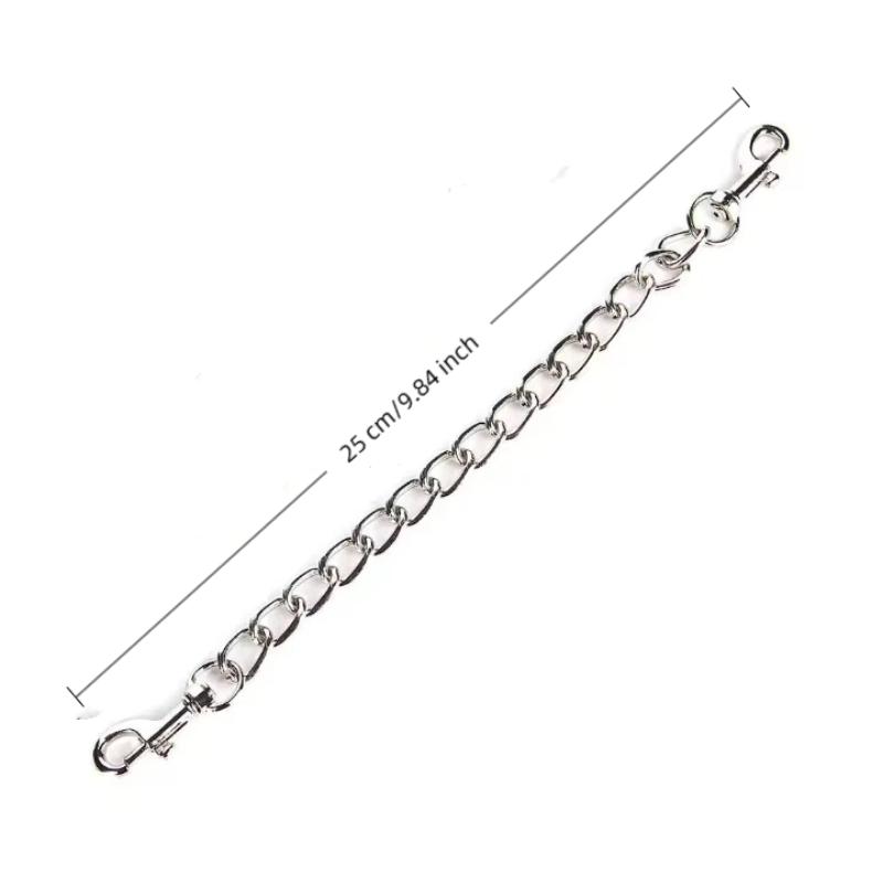 Hoyytu Adult Restraint Handcuff Double End Metal Hook Chain Portable Design for Couple Bondage Travel Intimate Use