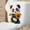 Cute Cartoon Panda Sunflower Toilet Wall Sticker Self-Adhesive Waterproof Removable Bathroom Home Decor Art