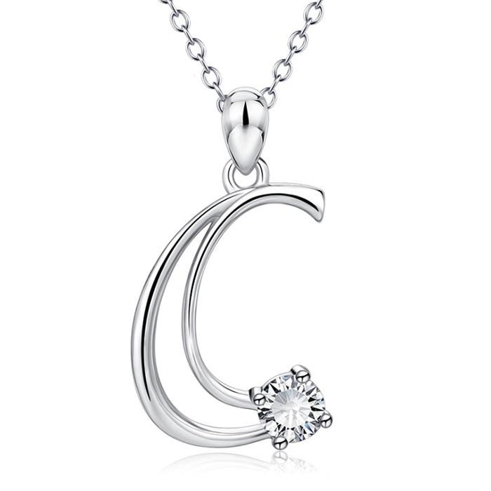 Fashionable 26 Letter Rhinestone Necklace Elegant Personalized Pendant Choker Stylish Versatile Jewelry Accessory For Women