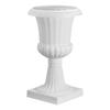 Jardinières Urne en Plastique, 25 x 42 cm, Lot de 2 Pots à Fleurs Classiques Blancs Jardinières de Porche, Vase Intérieur et Extérieur pour Mariage, Fête, Événement, Maison, Scène,