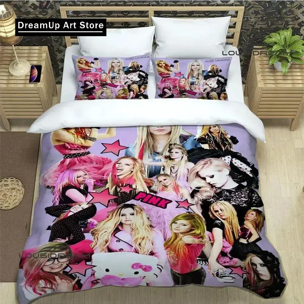 3D Print Fashion Avril Singer Lavigne Bedding Set Boys Girls Twin Queen Full Size Duvet Cover Pillowcase Bed Adult Bedroom