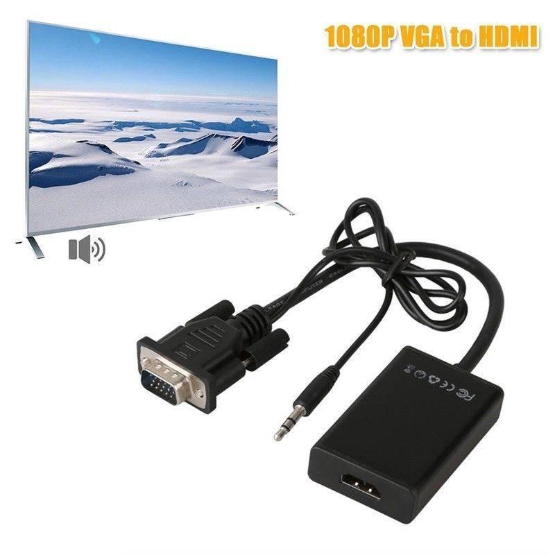 Vga To Hdmi Converter Cable Copper Core For Hdtv Monitor Pc Gaming Home Theater Setup