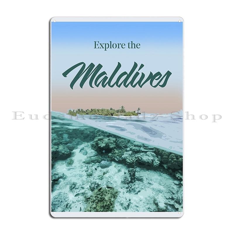 

Visit Maldives Metal Plaque Poster Wall Mural Mural Classic Plaques Maldives Travel Tin sign Posters 20x30cm