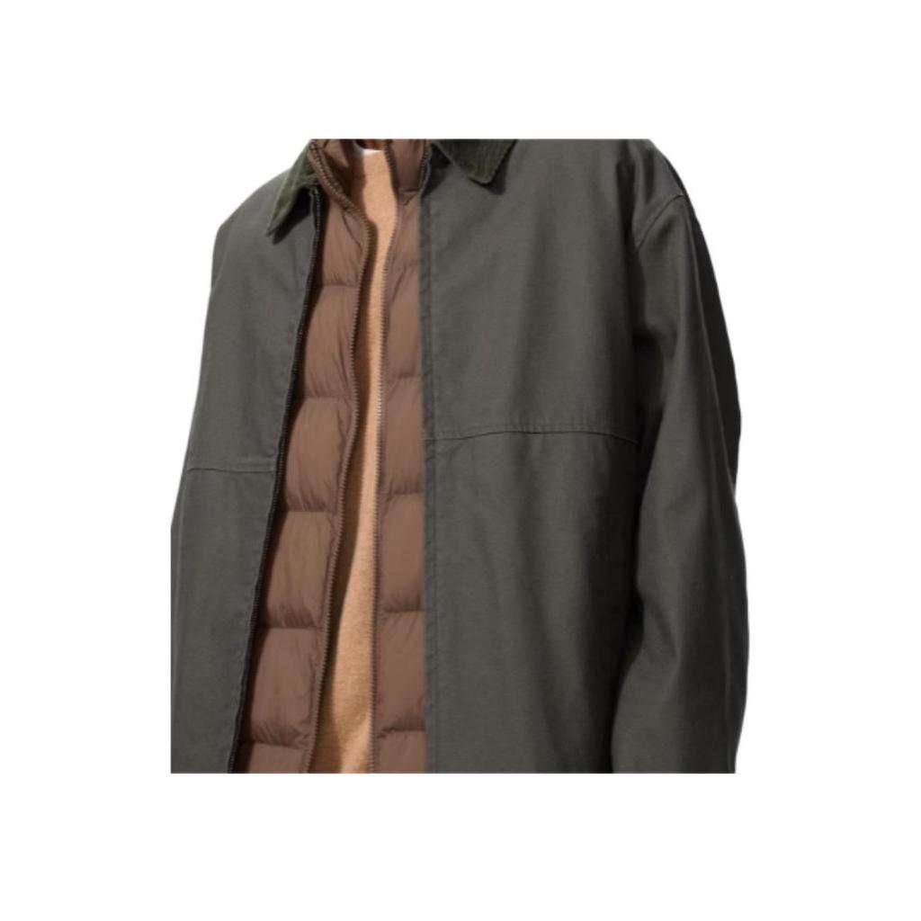UNIQLO Color Blocked Lapel Solid Full Zip Loose Fit Versatile Fashion Long Sleeve Jacket Unisex jackets E478230-57