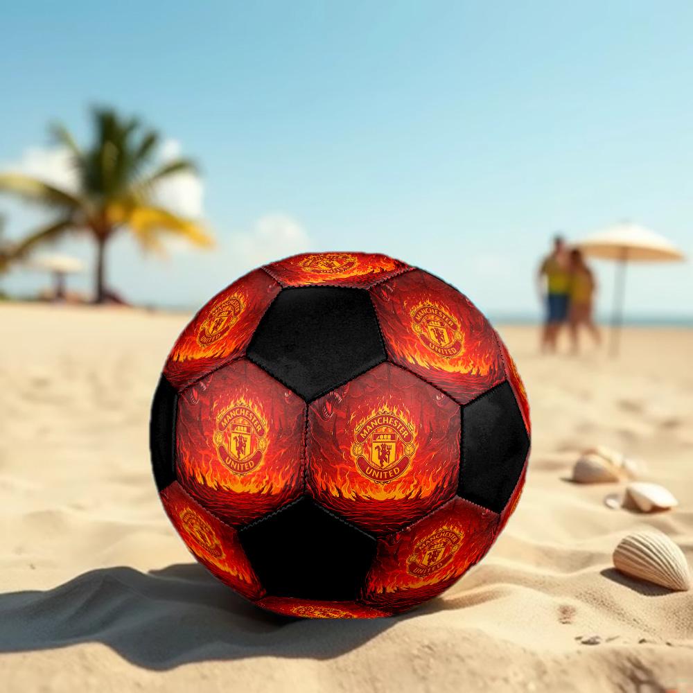 Manchester United F.C Soccer Ball Colorful All Ages Machine Stitched PVC Competition Ready Durable High-Bounce.SIZE5