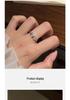 S925 Sterling Silver Heart Letter Adjustable Women's Ring