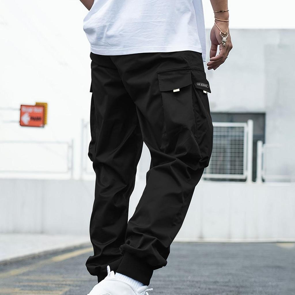 Pánské kalhoty Cargo v pase s klopou a stahovací šňůrkou