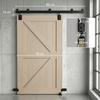 Heavy-duty sliding door hardware set 183 cm Black for single doors