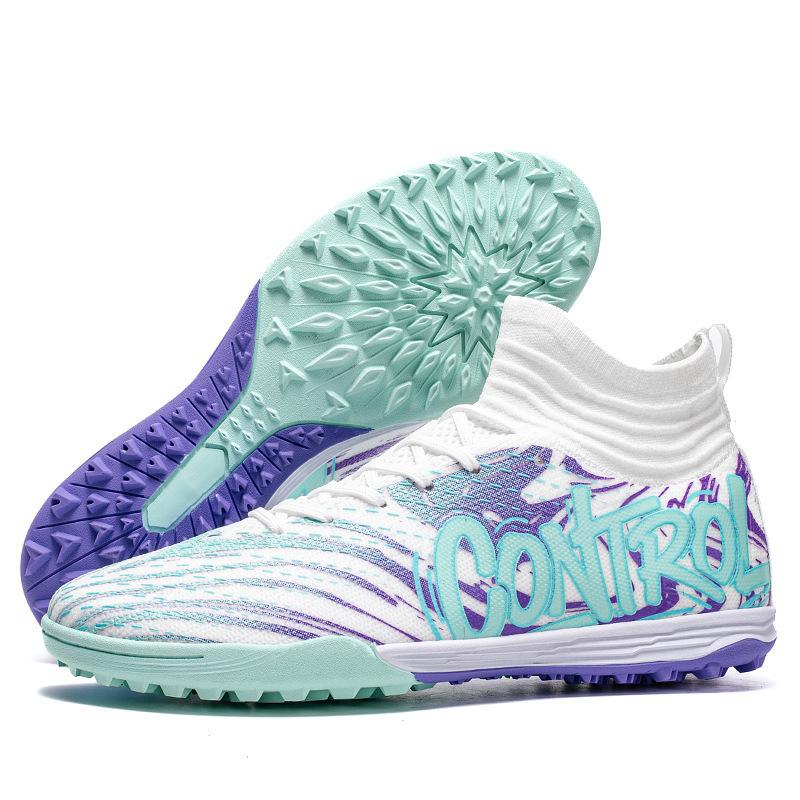 Autumn New Soccer Shoes Boys and Girls Students Competition High-top Spike Lawn Training Shoes